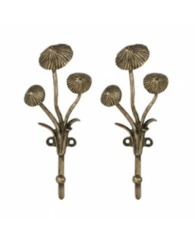 Yigii 2pcs Metal 3D Mushroom Coat Hooks for Entryway Bathroom Bedroom Farmhouse Decoration