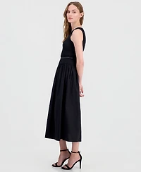 Anne Klein Petite Scoop Neck Drop Waist Midi Dress