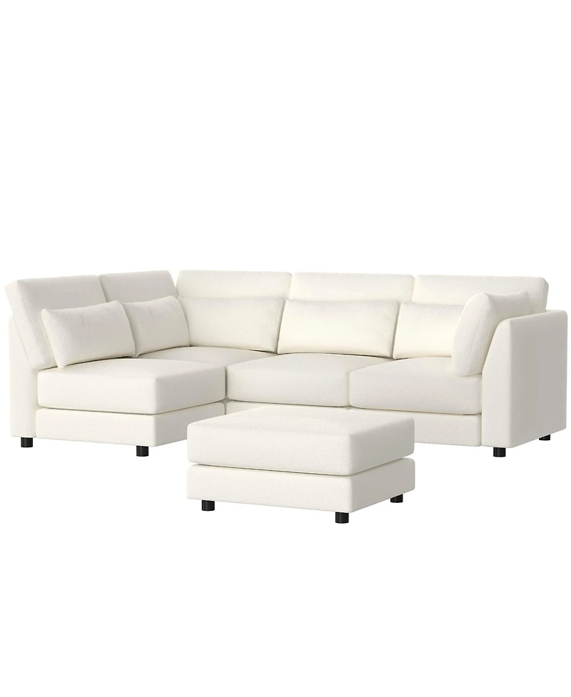 Sugift 5 - Piece Upholstered Sectional, Sofa Set