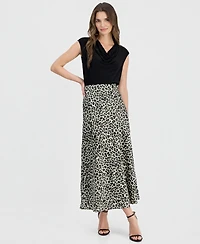 Anne Klein Women's Animal-Print Pull-On Bias Skirt