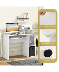 Sugift Space-saving Computer Desk with Pull-out Keyboard Tray