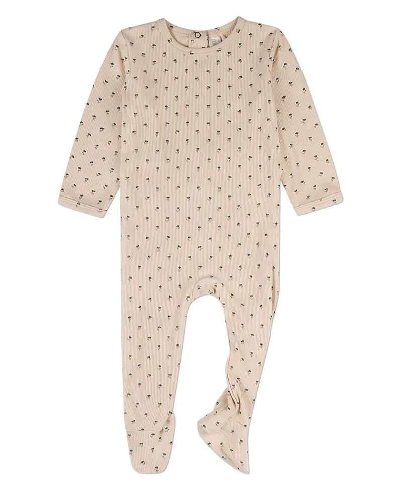 MeMoi Baby Girls Tulip Fields Ribbed Footie
