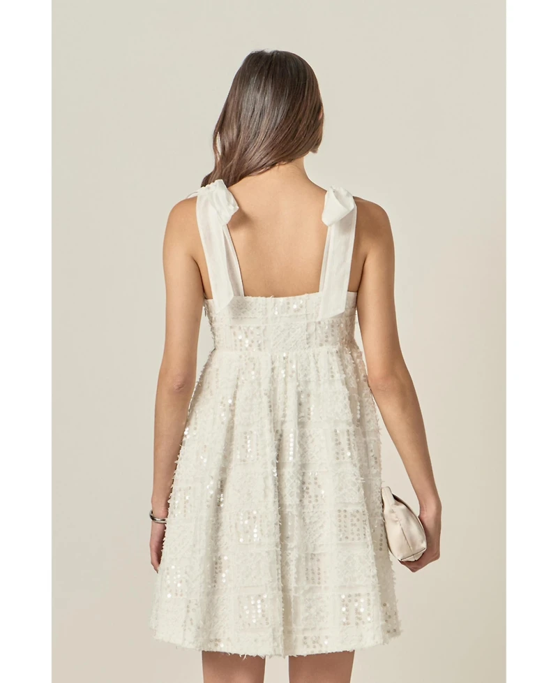 English Factory Women's Sequins Bow Mini Dress