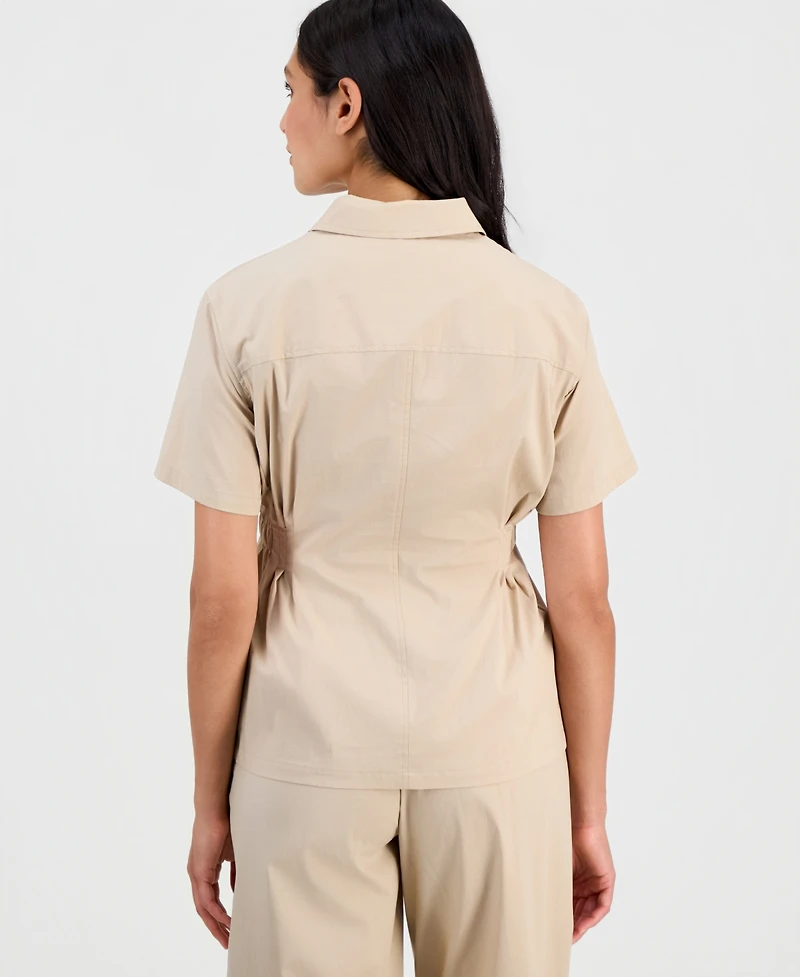Anne Klein Women's Side-Pleat Button-Front Shirt
