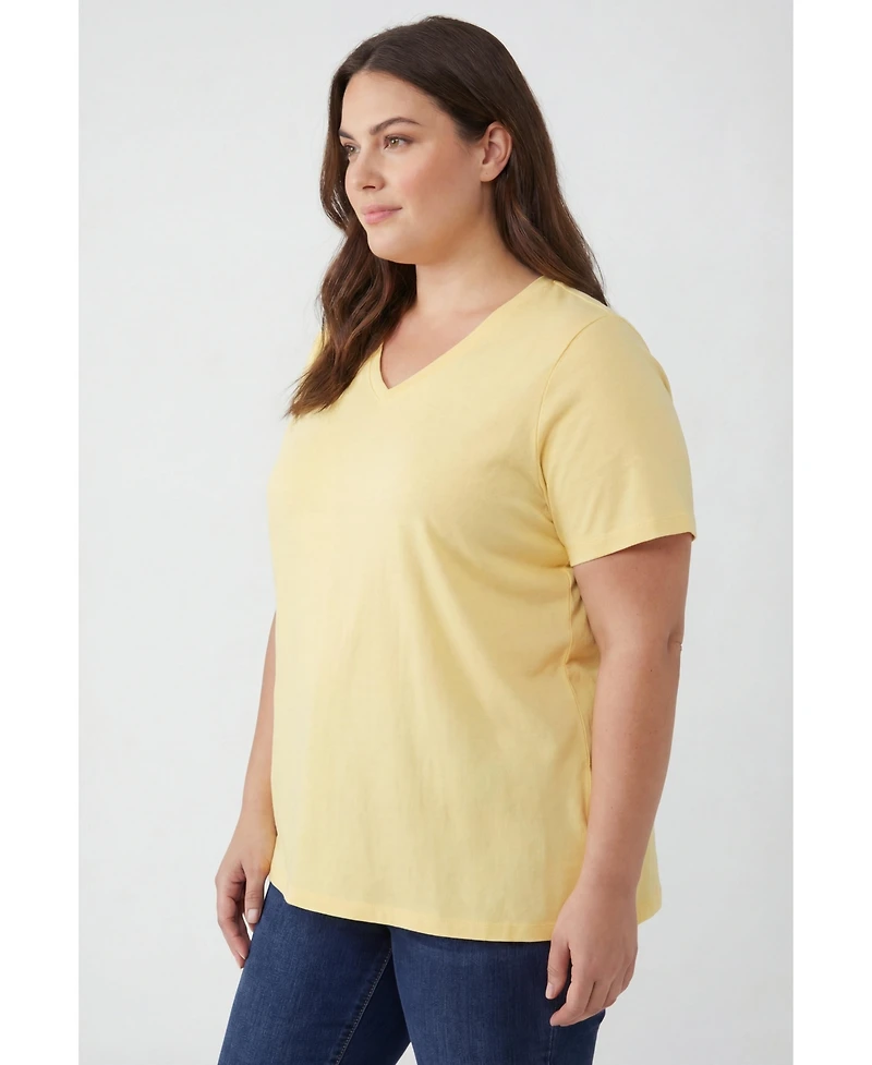 Woman Within Plus Perfect Short-Sleeve V-Neck Tunic