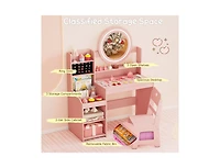 Slickblue Children s Lighted Vanity Desk Pretend Play Dressing Table
