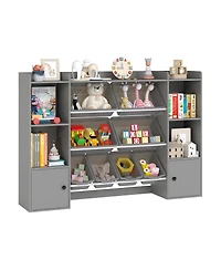 Sugift Kids Toy Storage and Bookshelf with Boxes and Open Shelves