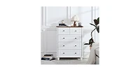 Flynama 5 Drawer Elegant Dresser Storage Cabinet for Closet Home Furniture With Spacious Drawers Easy Assembly