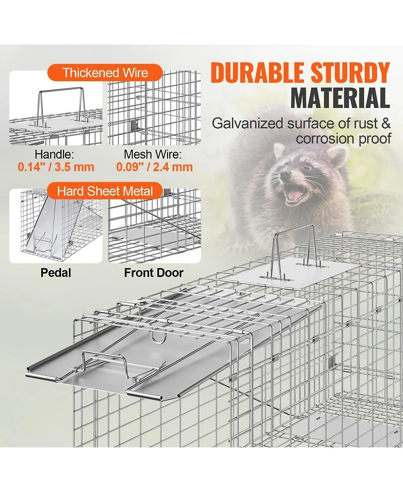 Sugift Live Animal Cage Trap, Humane Iron Trap for Cats and Rabbits