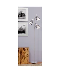 360 Lighting Modern Floor Lamp 3-Light Tree 64" Tall Brushed Steel Adjustable Shades for Living Room Reading Bedroom Office