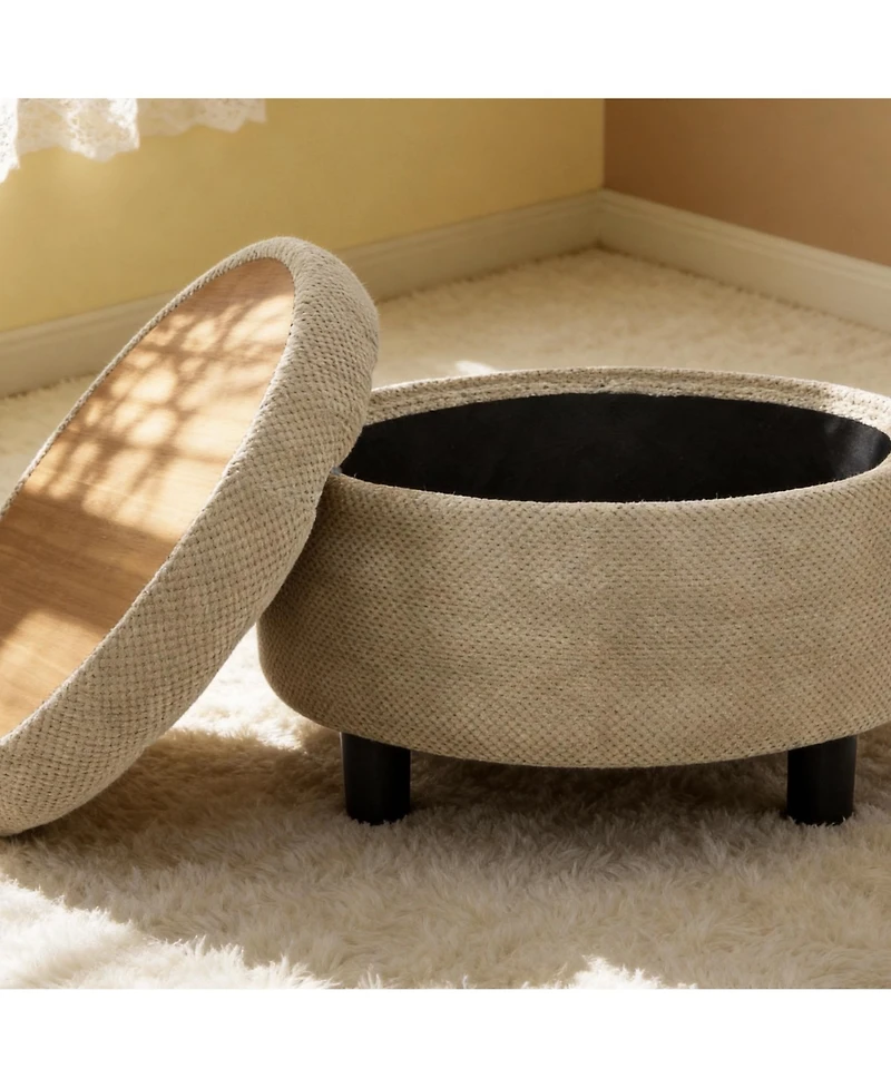 Rainsken Round Storage Ottoman