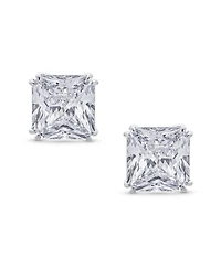 Bling Jewelry 12MM Princess Cut Cubic Zirconia Cz Solitaire Statement Clip On Stud Earrings Non Pierced