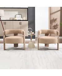 Streamdale Furniture Velvet Mid-Century Accent Chair for Living Room/Bedroom