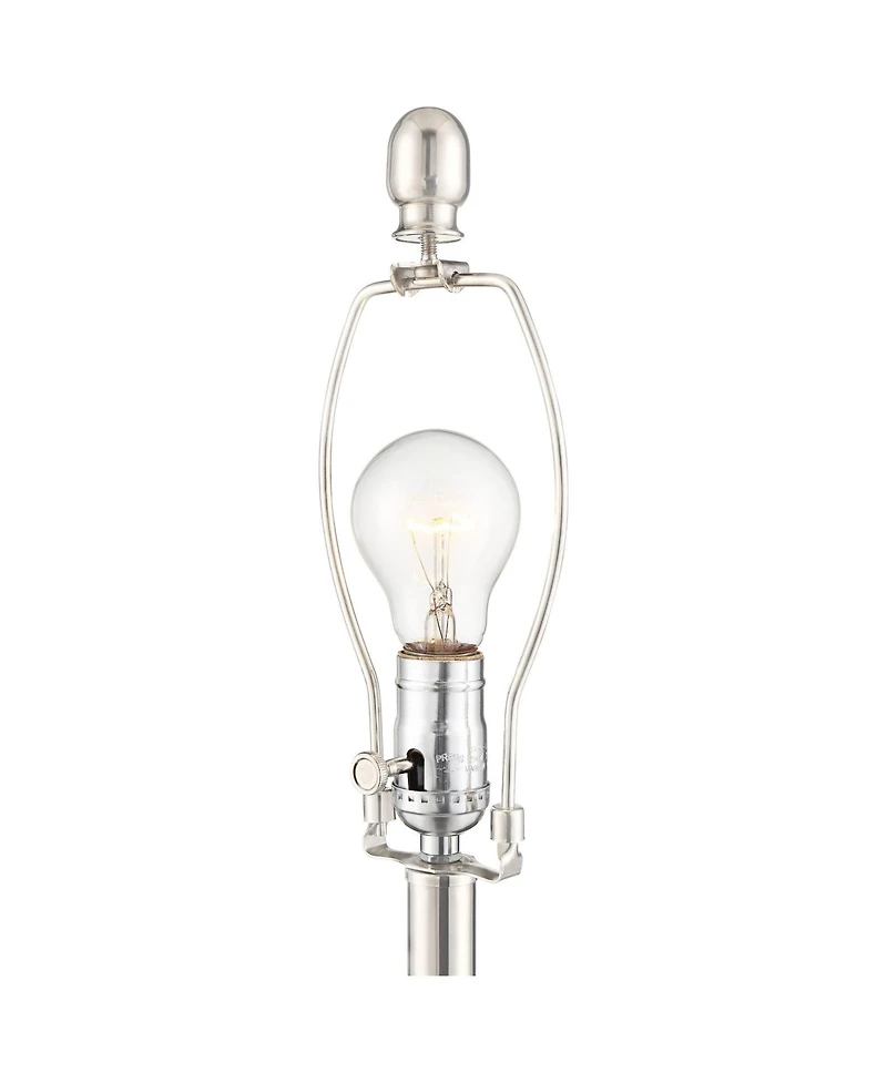 Regency Hill Luca Modern Table Lamps 25 1/2" High Set of 2 Clear Glass with Usb Charging Ports Dimmers Drum Shade for Bedroom House Desk