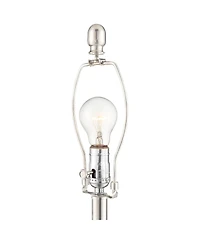 Regency Hill Luca Modern Table Lamps 25 1/2" High Set of 2 Clear Glass with Usb Charging Ports Dimmers Drum Shade for Bedroom House Desk