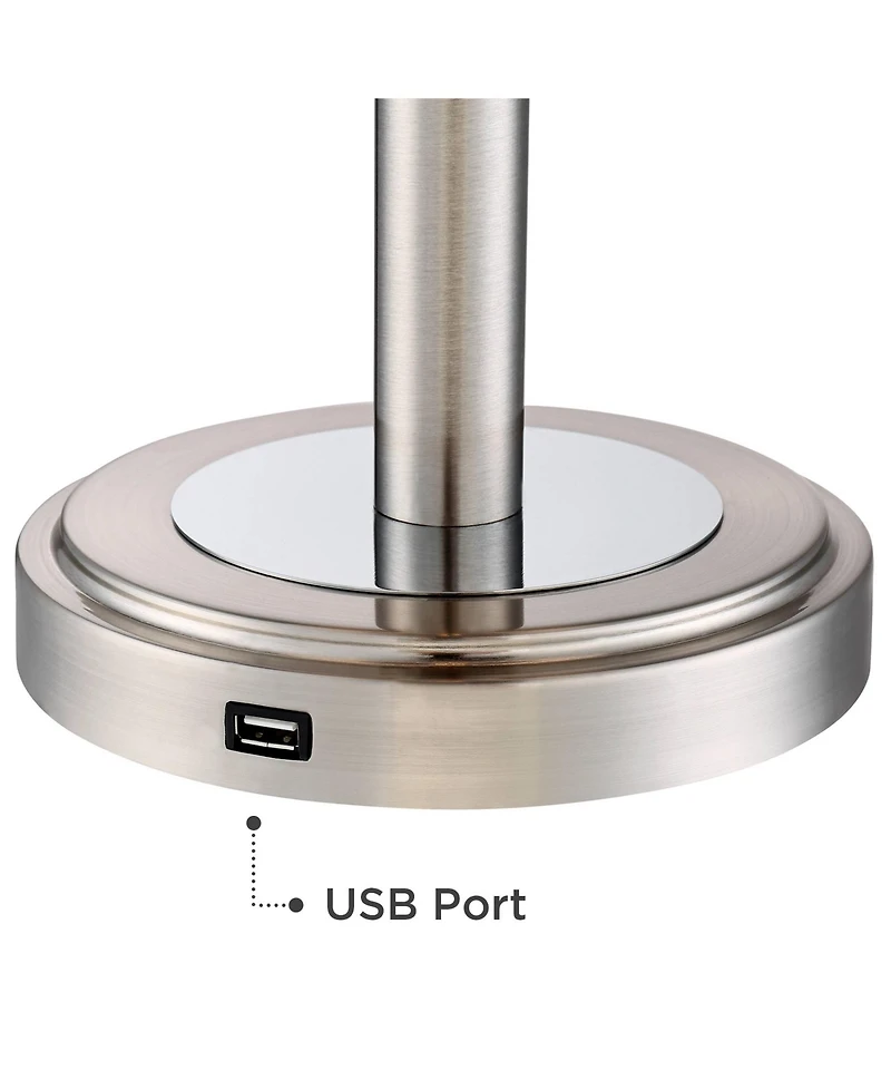 360 Lighting Camile Modern Table Lamps 25" High Set of 2 with TableTop Dimmers Usb Charging Port