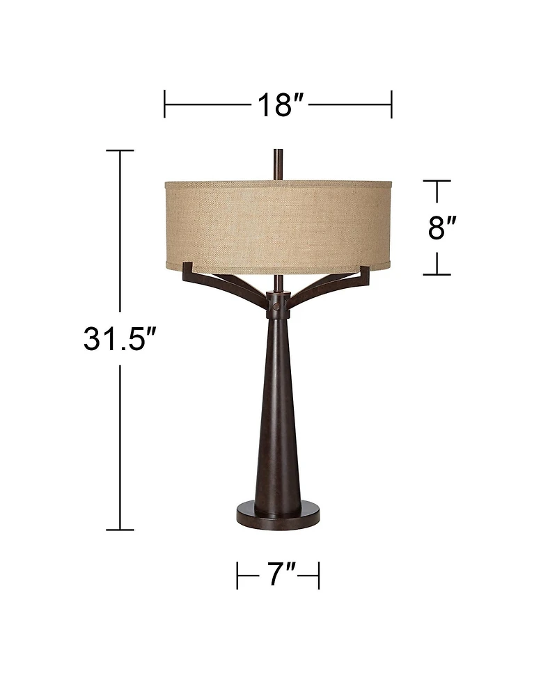 Franklin Iron Works Tremont Industrial Table Lamps 31 1/2" Tall
