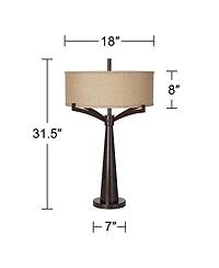 Franklin Iron Works Tremont Industrial Table Lamps 31 1/2" Tall
