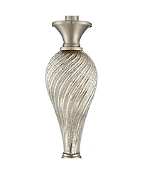 Regency Hill Arden 25" High Twist Modern Table Lamps Set of 2 Brushed Nickel Finish Mercury Glass Shade Living Room