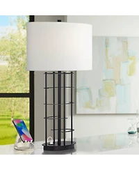 Possini Euro Design Possini Euro Open Grid 29 1/2" High Metal Usb Table Lamp