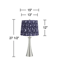 360 Lighting Karl 27 1/2" Tall Modern Table Lamps Set of 2 Usb Port Ac Power Outlet Brushed Nickel Finish Metal Shade Charging