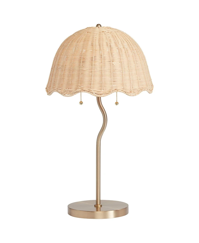 Possini Euro Design Brella 24 1/4"H Soft and Rattan 2-Light Table Lamp