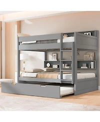 Streamdale Furniture Twin over twin bunk bed with trundle