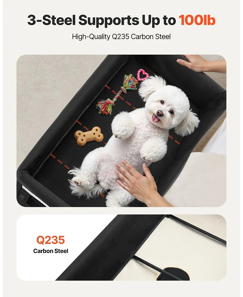 Inolait Elevated Lounge Foldable Bunk Pet Bed With Wheels