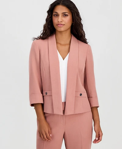 Kasper Petite Shawl Collar Open-Front Jacket