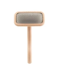 Aronkl Slicker Dog Brush Stainless Steel Pins Beechwood Handle Lightweight Groom Like Pro