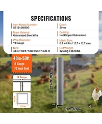 Sugift Hardware Cloth, Galvanized Wire Mesh for Chicken Fencing