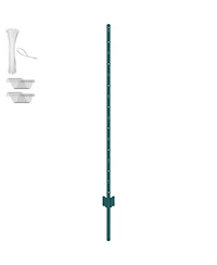 Sugift Fence Post, 10 Pack, U-Channel Heavy Duty Steel, for Garden and Lawn Use