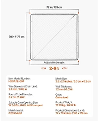 Sugift Chain Link Fence Gate, Adjustable Panel, Openings, Galvanized