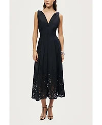 Nocturne Women's Sleeveless Embroidered Midi Dress
