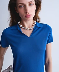 Selection Mango Women's Lyocell Polo-Neck Sweater