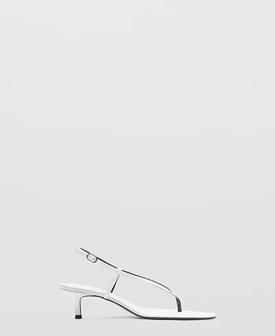 Selection Mango Women's Straps Heeled Leather Sandals