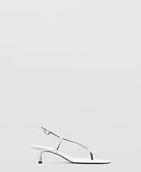 Selection Mango Women's Straps Heeled Leather Sandals