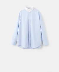 Selection Mango Women's Poplin Funnel-Neck Shirt