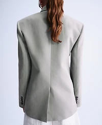 Selection Mango Women's Flap Pockets Straight Suit Blazer