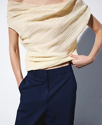 Selection Mango Women's Straight Low-Rise Suit Pants