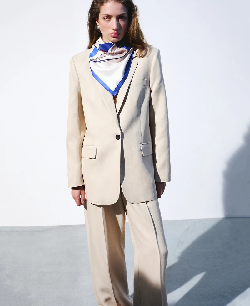 Selection Mango Women's Straight Mid-Rise Suit Pants