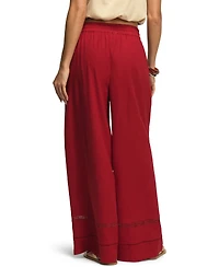 Lucky Brand Women's Wide-Leg Lace Trim Pull-On Pants