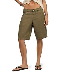 Lucky Brand Women's Relaxed Fit Baggy Linen Denim Shorts