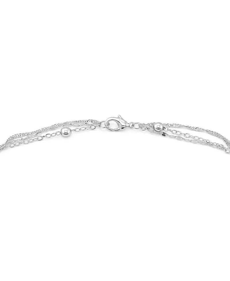 And Now This Silver Plated Multi-Chain 18" Layered Statement Necklace