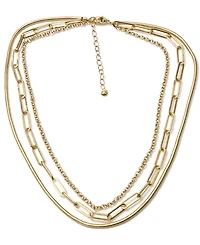 And Now This Triple Row 16" Chain Necklace Silver Plate or Gold