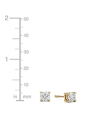 And Now This Cubic Zirconia Round Stud & Polished Huggie Hoop in Gold Plate or Silver Plate