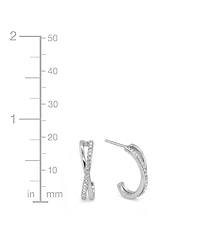 And Now This Clear Crystal Criss Cross Hoop Set in Silver Plate and Gold Plate