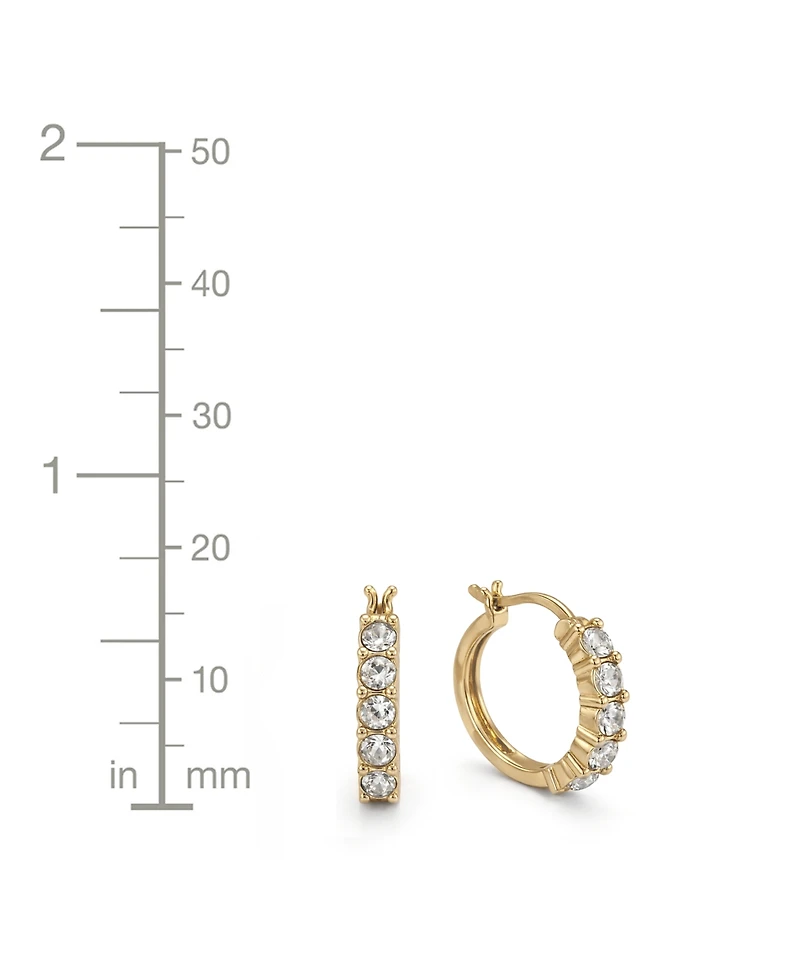 And Now This Crystal 18K Gold Plated Duo Hoop Earring Set