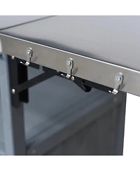 Streamdale Furniture Farmhouse Rolling Outdoor Kitchen Cart Stainless Top