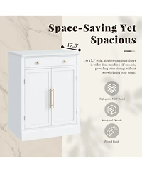 Rainsken Modern Kitchen Pantry, Buffet Food Storage, Coffee Bar Cabinet with Drawer, 2 Adjustable Shelves and 2 Door Shelves for Dining Room